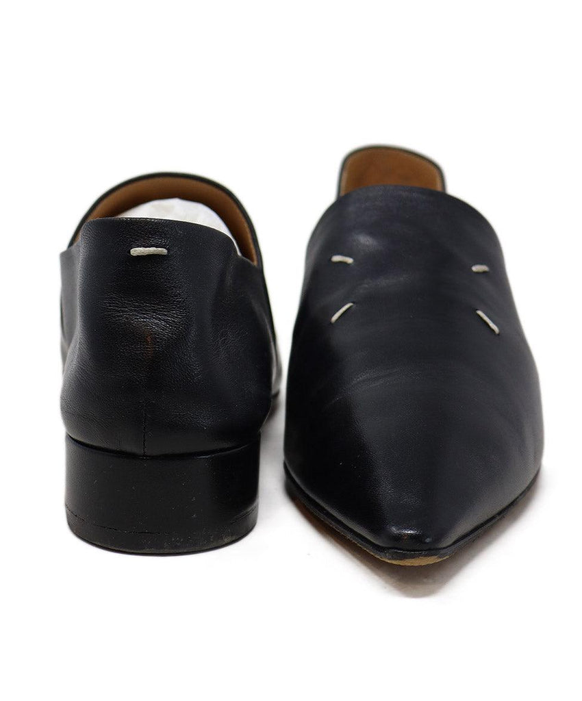 Margiela Black Leather Flats sz 9.5 - Michael's Consignment NYC