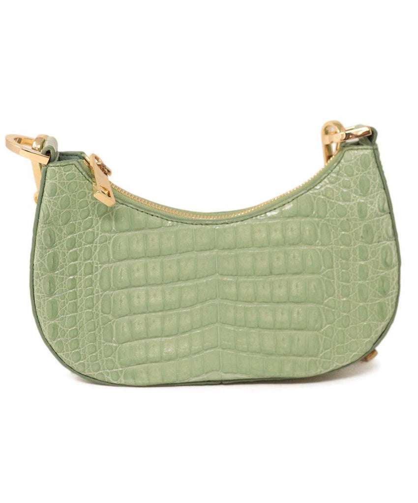 Maria Oliver Mint Green Crocodile Small Mia Bag - Michael's Consignment NYC