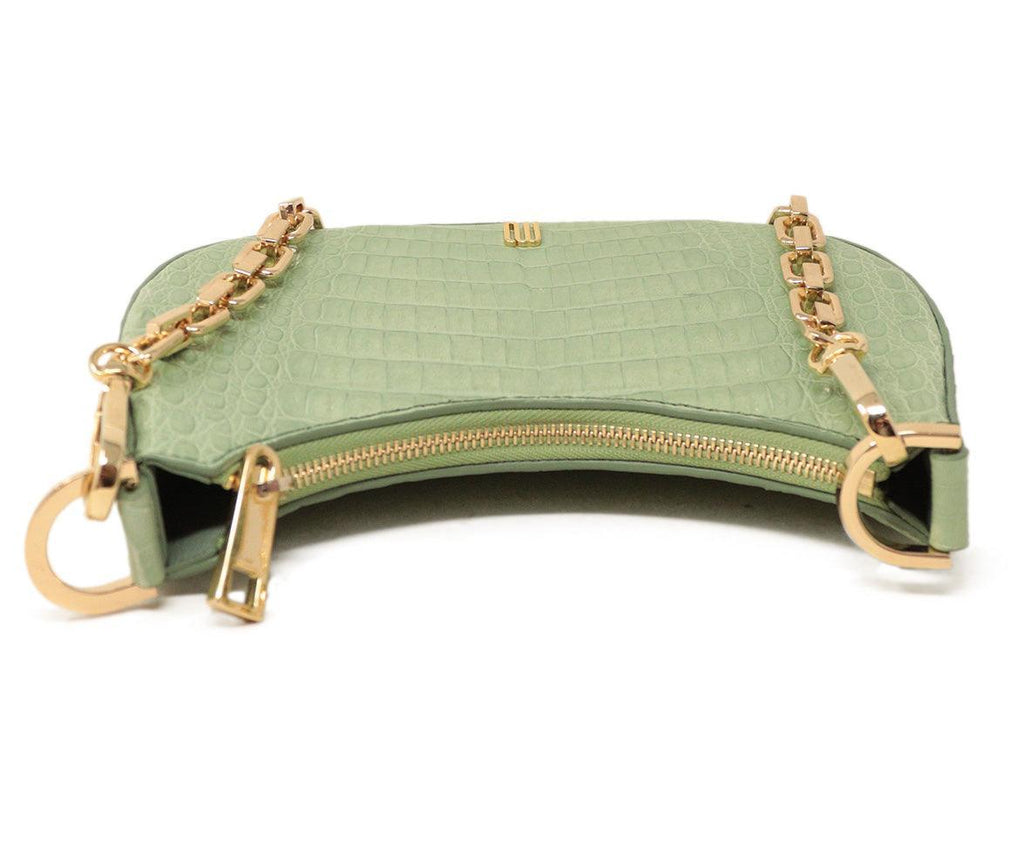 Maria Oliver Mint Green Crocodile Small Mia Bag - Michael's Consignment NYC