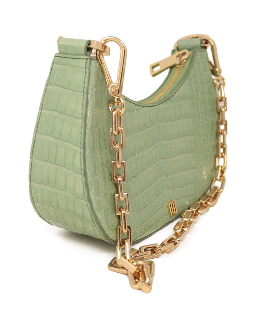 Maria Oliver Mint Green Crocodile Small Mia Bag - Michael's Consignment NYC