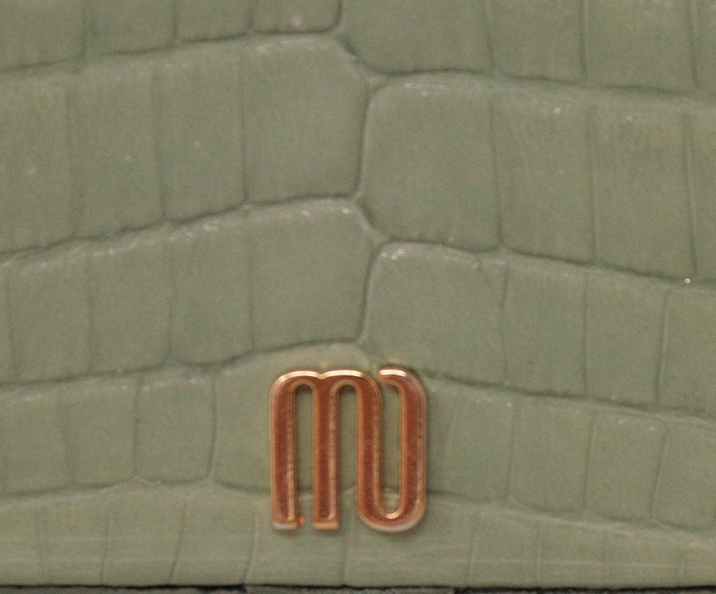 Maria Oliver Mint Green Crocodile Small Mia Bag - Michael's Consignment NYC