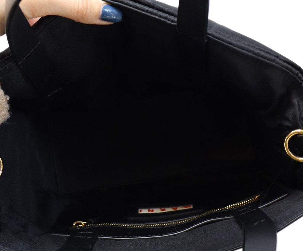 Marni Black Leather & Nylon Museo Soft Tote - Michael's Consignment NYC