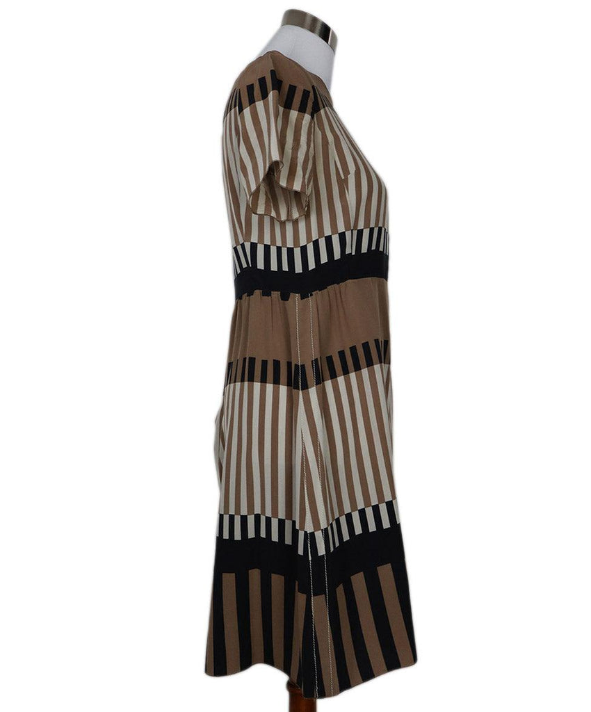 Marni Brown Black & White Print Silk Dress sz 6 - Michael's Consignment NYC