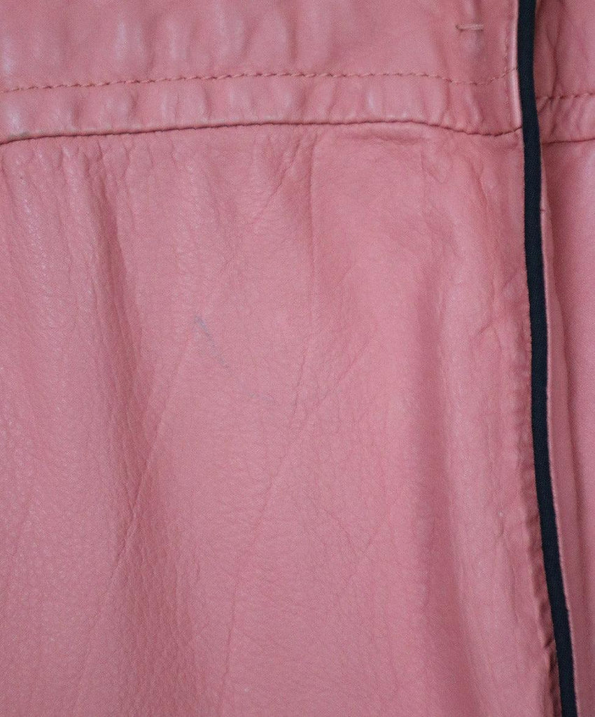 Marni Pink Leather Coat w/ Black Trim sz 6 - Michael's Consignment NYC