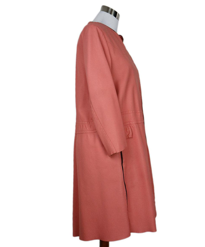 Marni Pink Leather Coat w/ Black Trim sz 6 - Michael's Consignment NYC