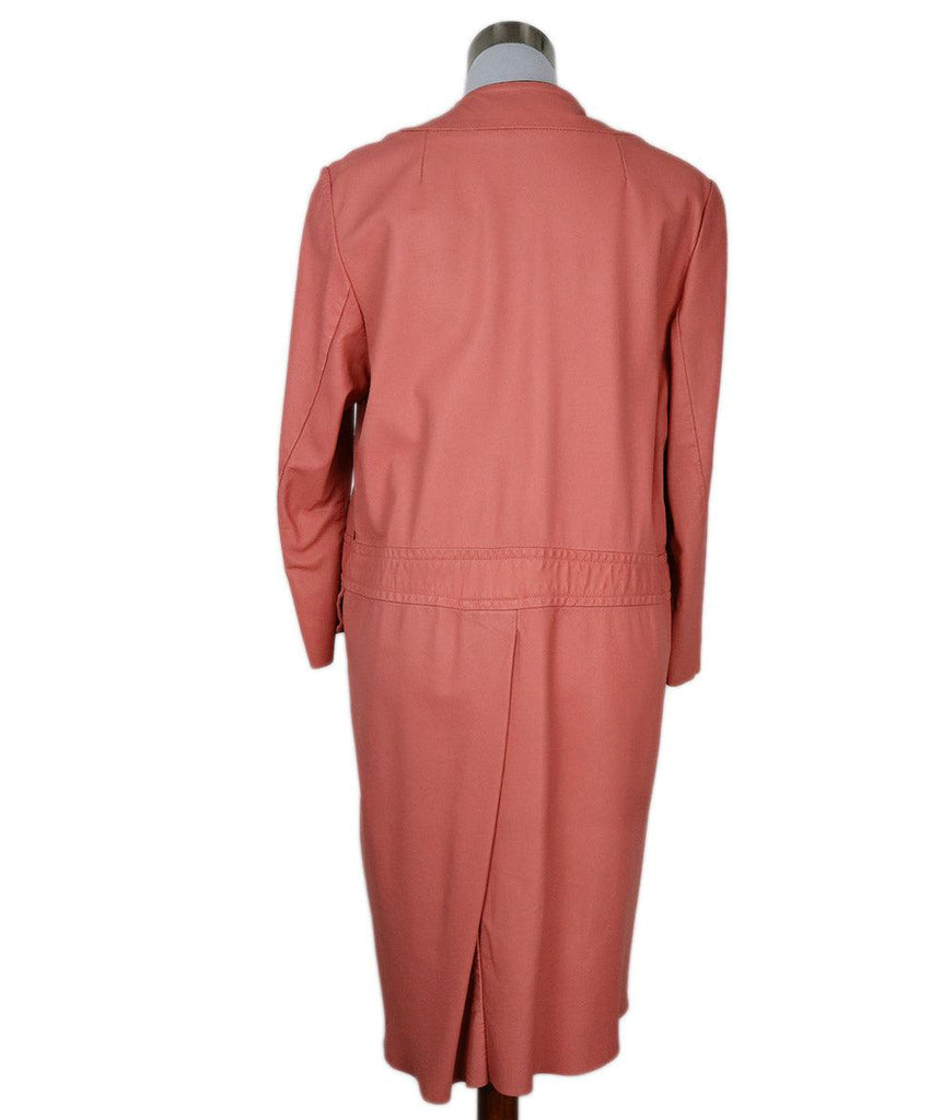 Marni Pink Leather Coat w/ Black Trim sz 6 - Michael's Consignment NYC