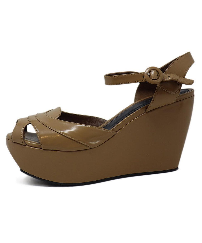 Marni Tan Patent Leather Platform Wedges sz 10 - Michael's Consignment NYC