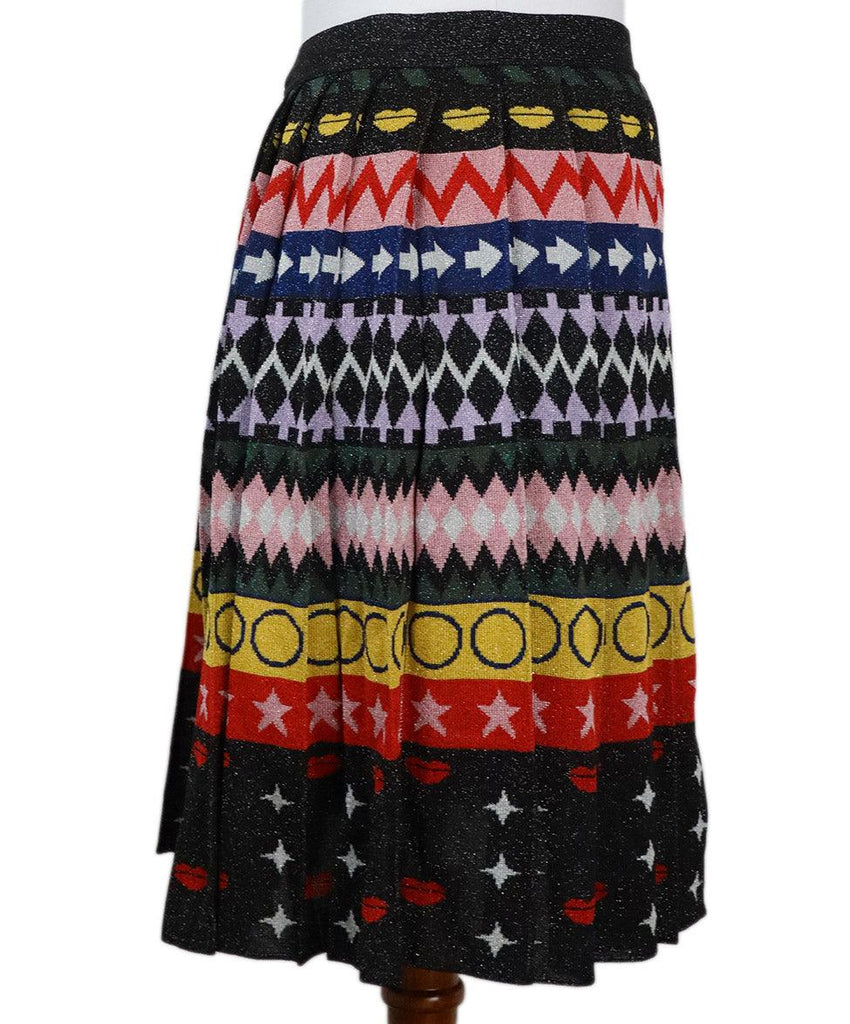Mary Katrantzou Black & Multicolor Pleated Skirt sz 4 - Michael's Consignment NYC