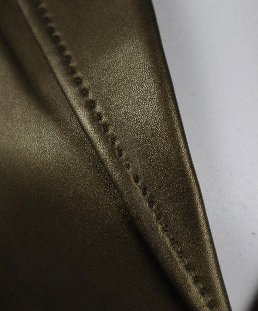 Max Mara Metallic Gold Leather Jacket sz 4 - Michael's Consignment NYC