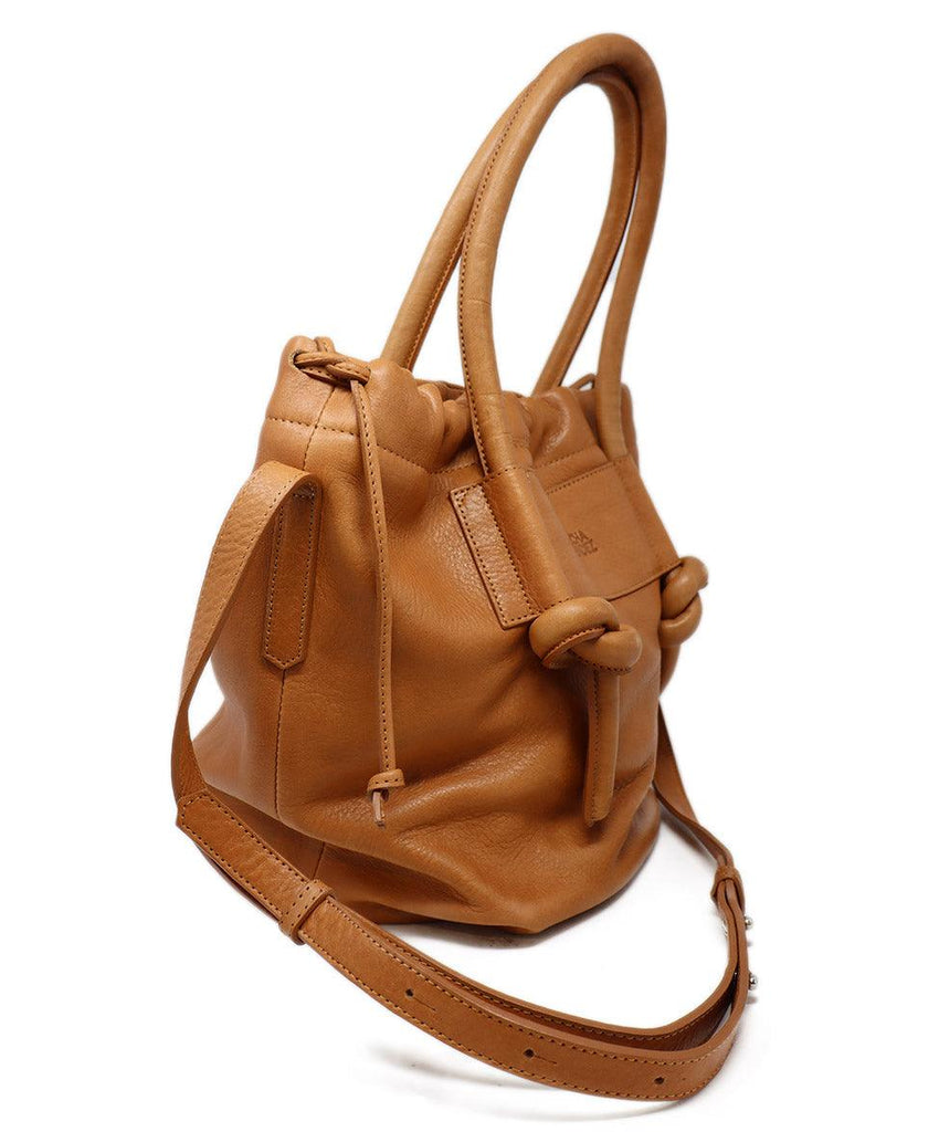 Mecha Mendez Tan Leather Tote - Michael's Consignment NYC