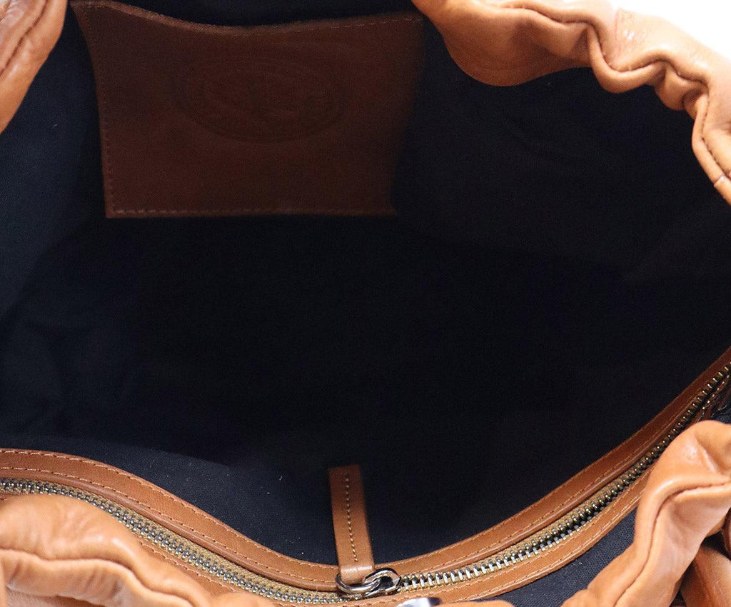 Mecha Mendez Tan Leather Tote - Michael's Consignment NYC