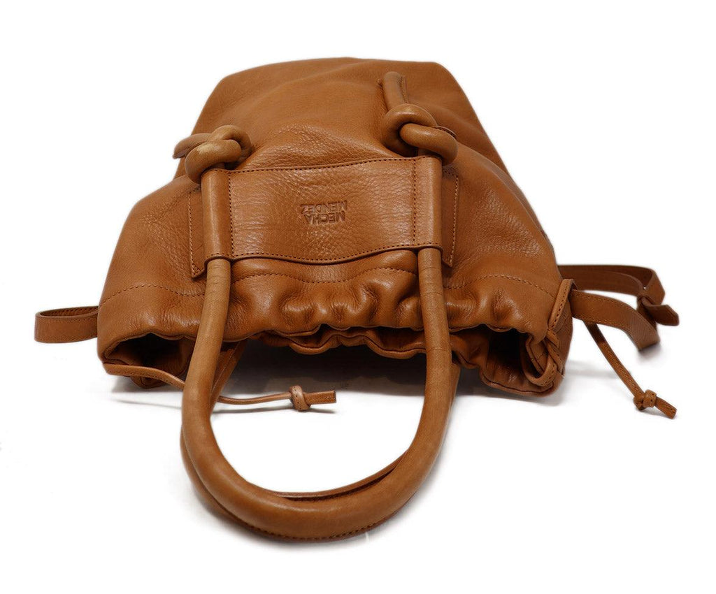 Mecha Mendez Tan Leather Tote - Michael's Consignment NYC