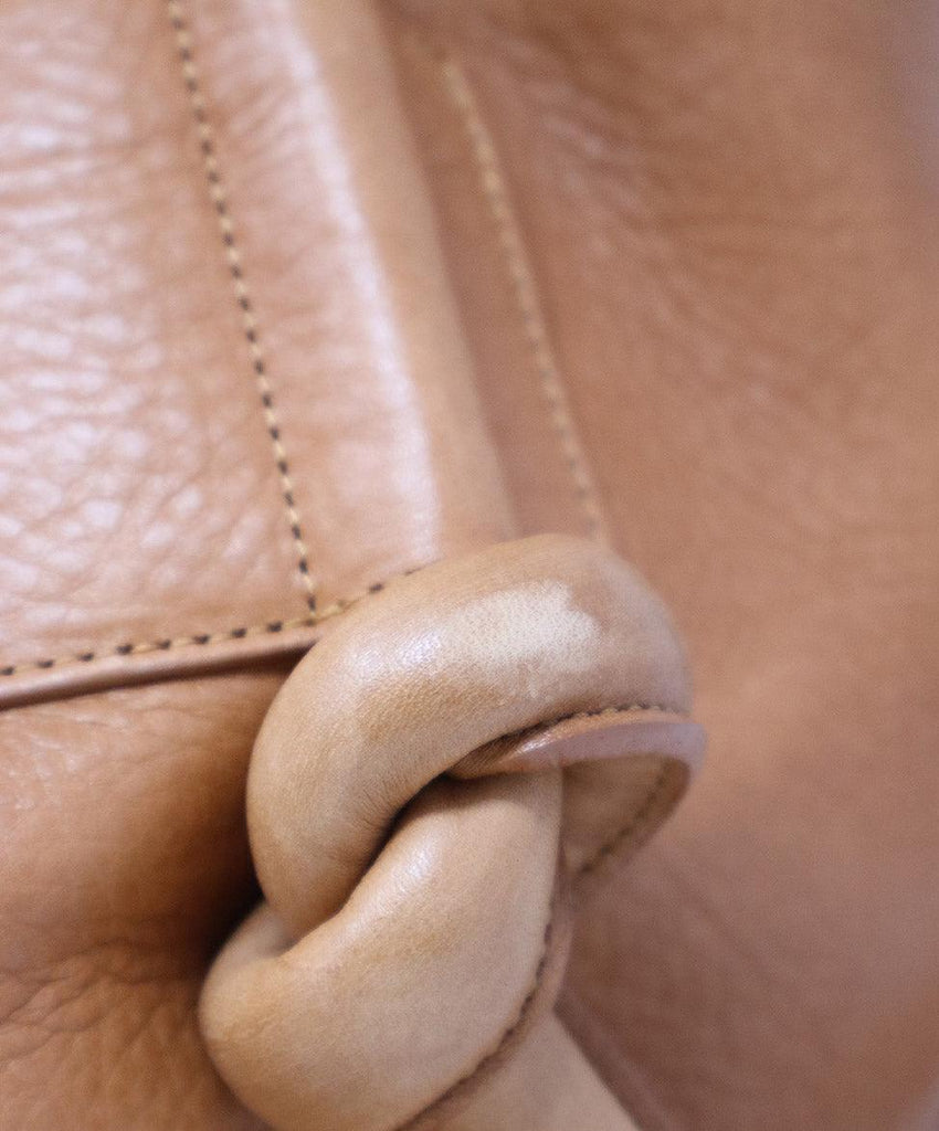 Mecha Mendez Tan Leather Tote - Michael's Consignment NYC