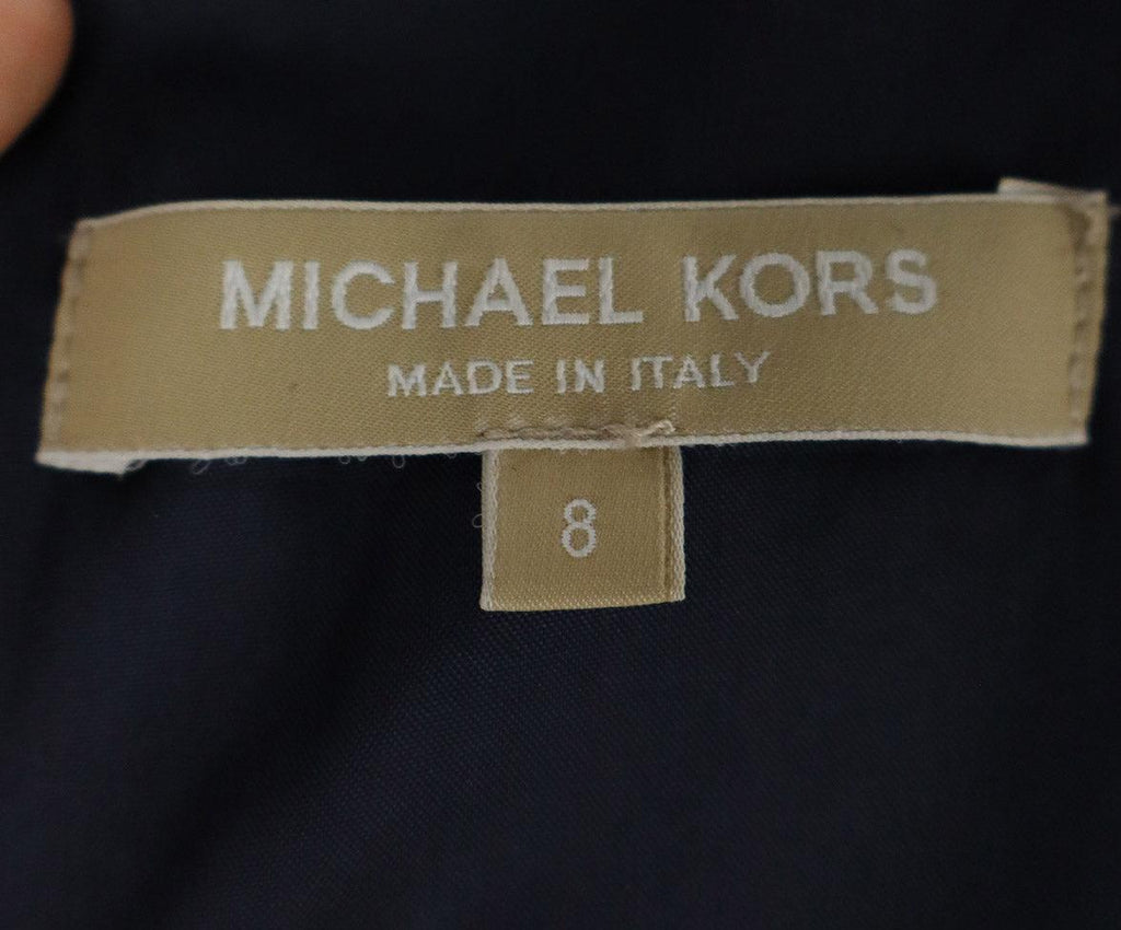 Michael Kors Navy & White Print Dress w/ Belt sz 8 - Michael's Consignment NYC