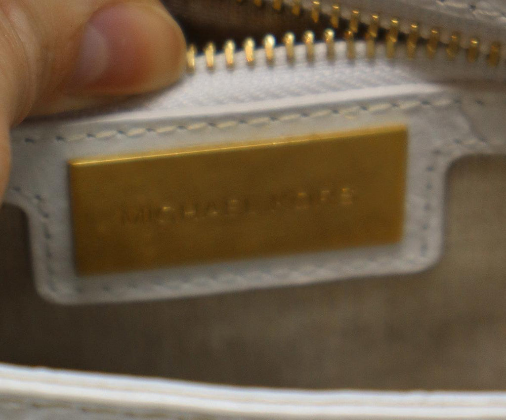 Michael Kors White Pressed Leather Shoulder Bag - Michael's Consignment NYC