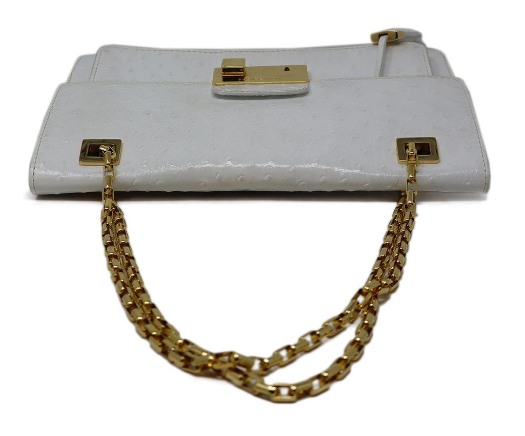 Michael Kors White Pressed Leather Shoulder Bag - Michael's Consignment NYC