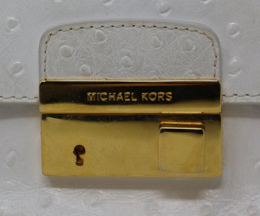 Michael Kors White Pressed Leather Shoulder Bag - Michael's Consignment NYC