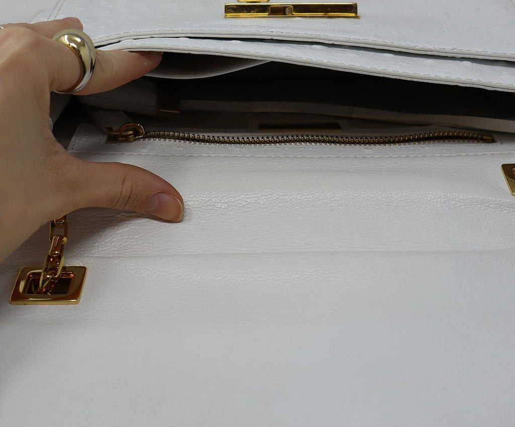 Michael Kors White Pressed Leather Shoulder Bag - Michael's Consignment NYC