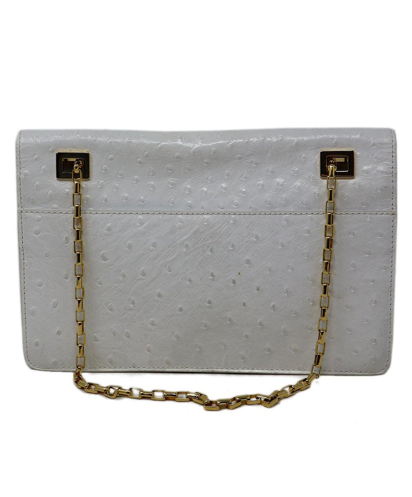 Michael Kors White Pressed Leather Shoulder Bag - Michael's Consignment NYC