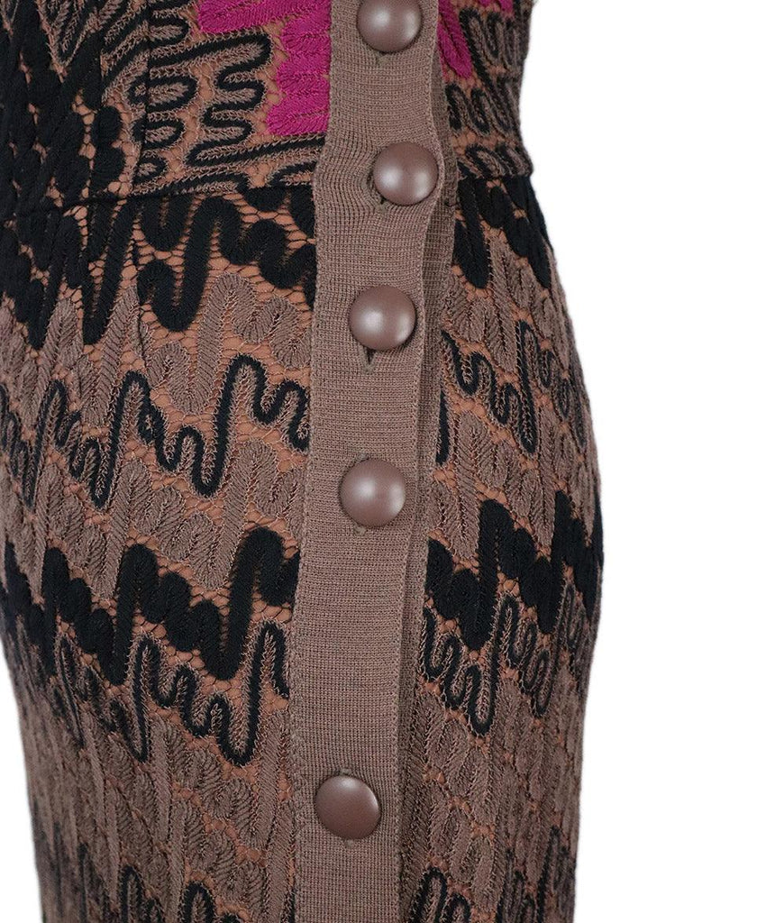 Missoni Black Brown & Purple Knit Dress sz 4 - Michael's Consignment NYC