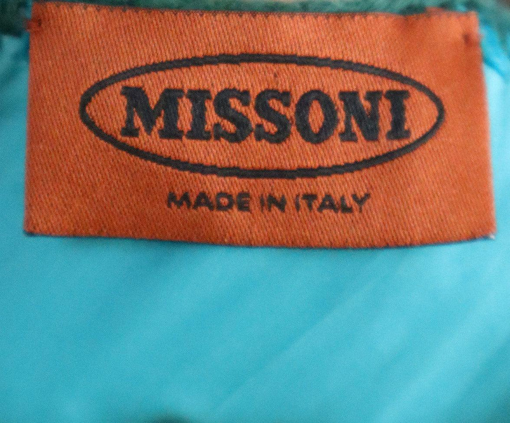 Missoni Teal Wool & Brown Mink Dress sz 6 - Michael's Consignment NYC