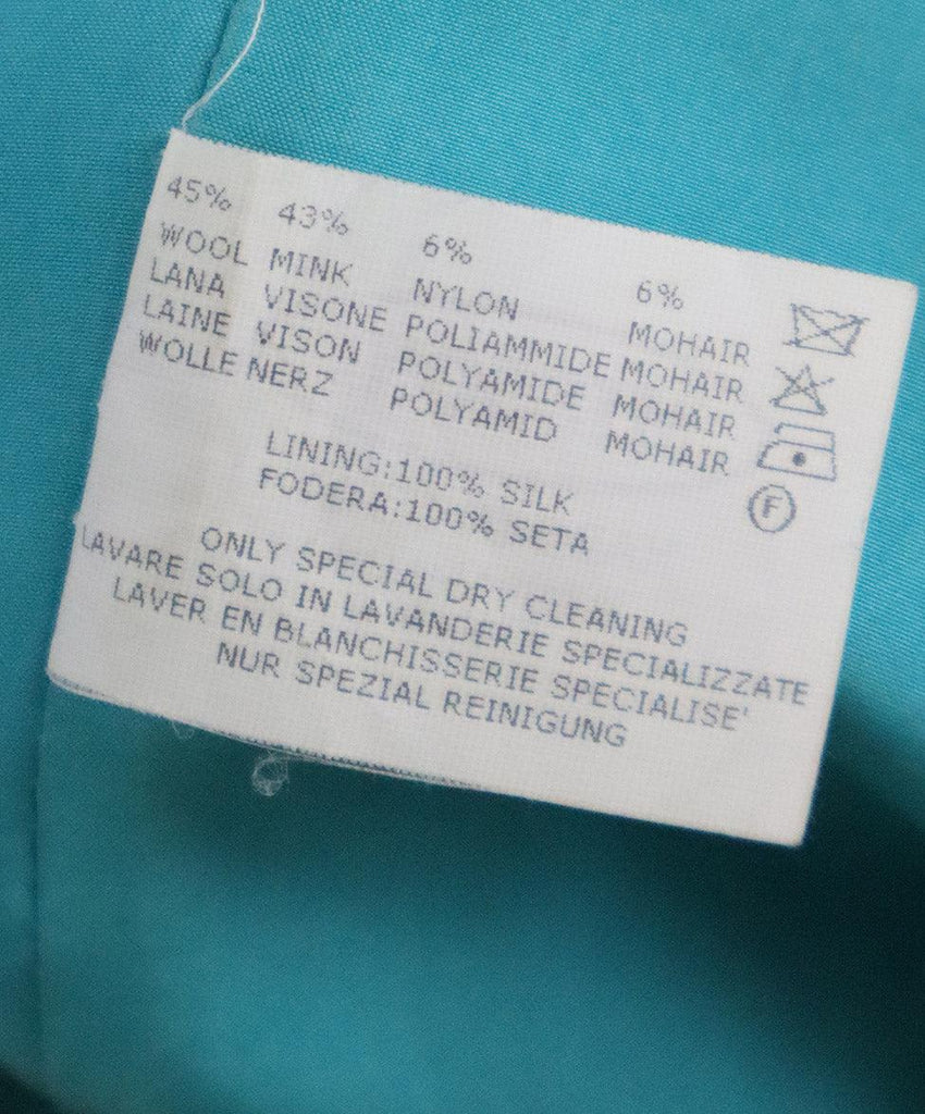 Missoni Teal Wool & Brown Mink Dress sz 6 - Michael's Consignment NYC