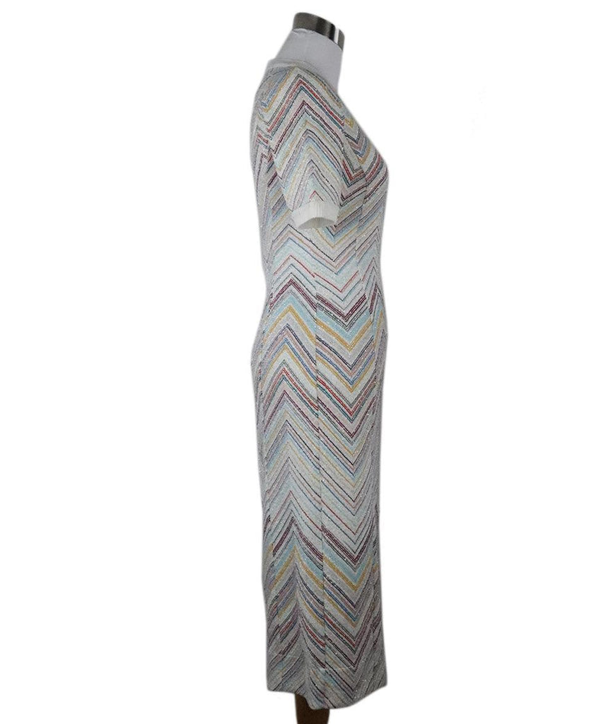 Missoni White Sequin Dress w/ Multicolor Stripes sz 4 - Michael's Consignment NYC