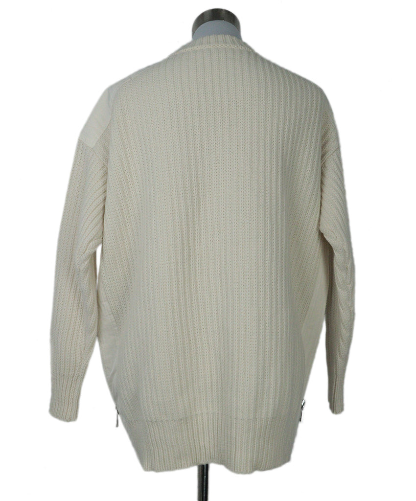 Moncler Ivory Cashmere Sweater w/ Zipper Trim sz 4 - Michael's Consignment NYC