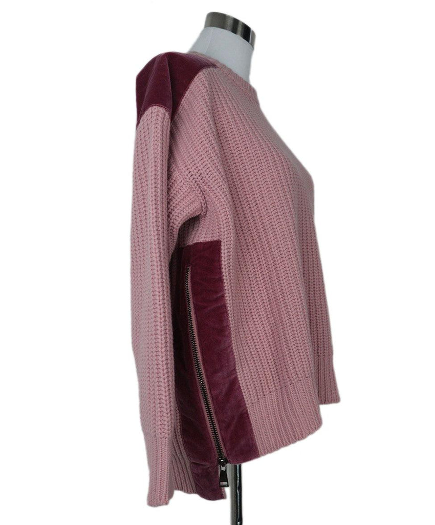 Moncler Pink Cashmere Sweater w/ Zipper Trim sz 4 - Michael's Consignment NYC