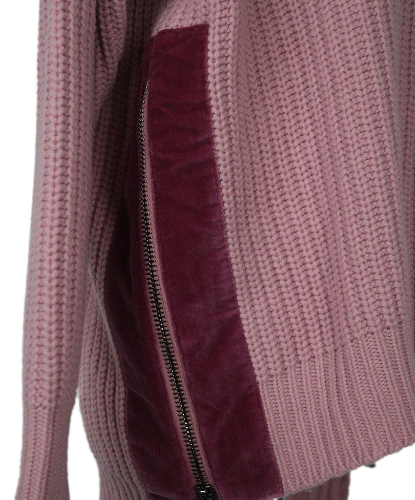 Moncler Pink Cashmere Sweater w/ Zipper Trim sz 4 - Michael's Consignment NYC