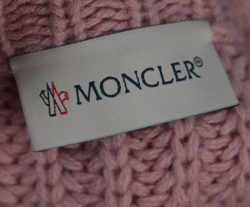 Moncler Pink Cashmere Sweater w/ Zipper Trim sz 4 - Michael's Consignment NYC