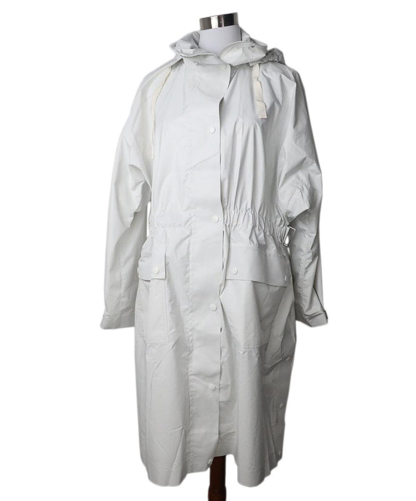 Moncler White Trench Coat sz 6 - Michael's Consignment NYC