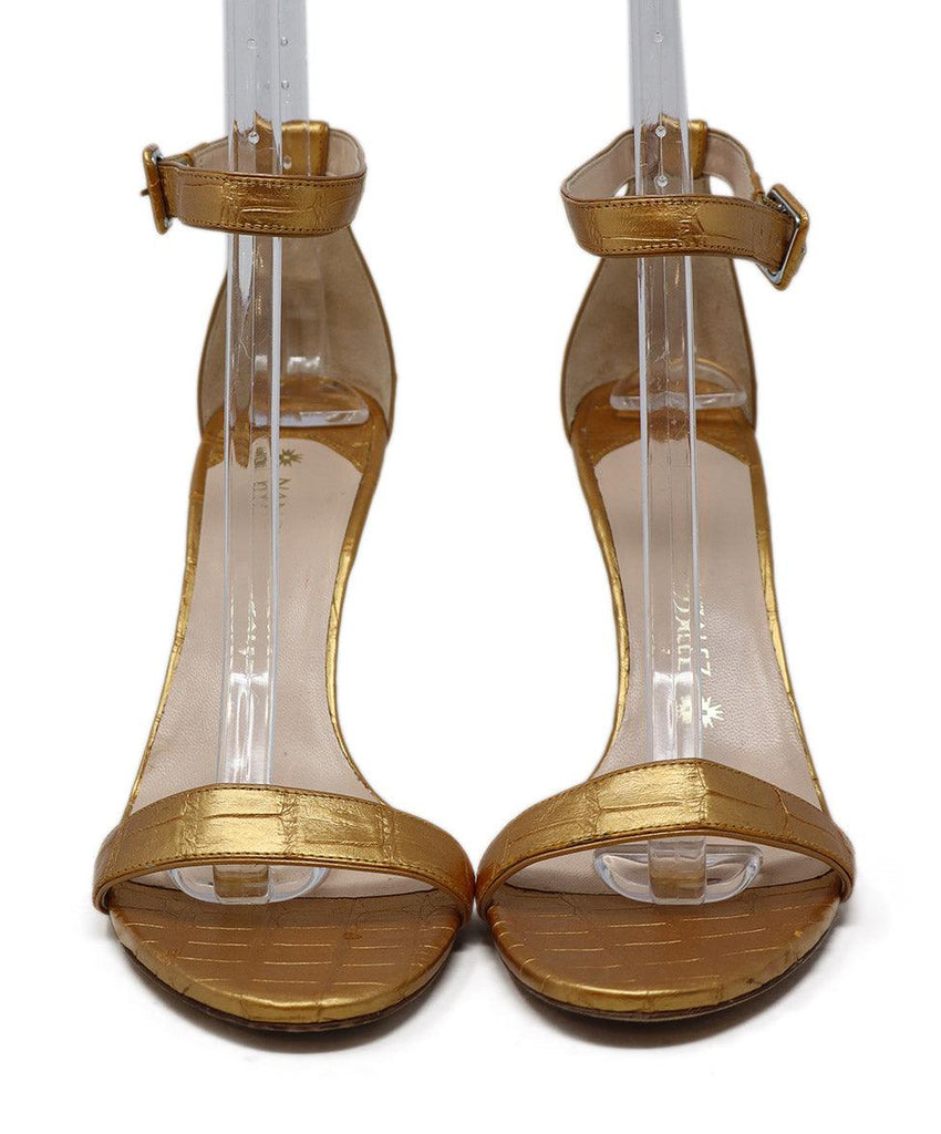 Nancy Gonzalez Gold Crocodile Sandals sz 9 - Michael's Consignment NYC