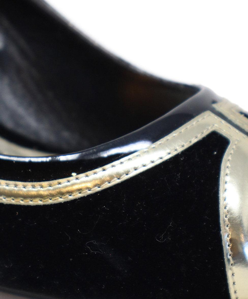 Nicholas Kirkwood Black Velvet & Gold Trim Heels sz 7.5 - Michael's Consignment NYC