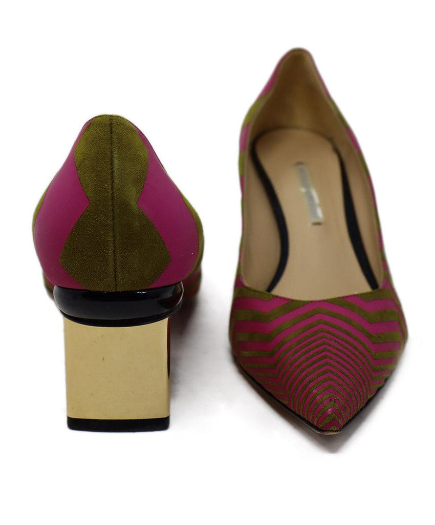 Nicholas Kirkwood Pink & Olive Leather Heels sz 8.5 - Michael's Consignment NYC