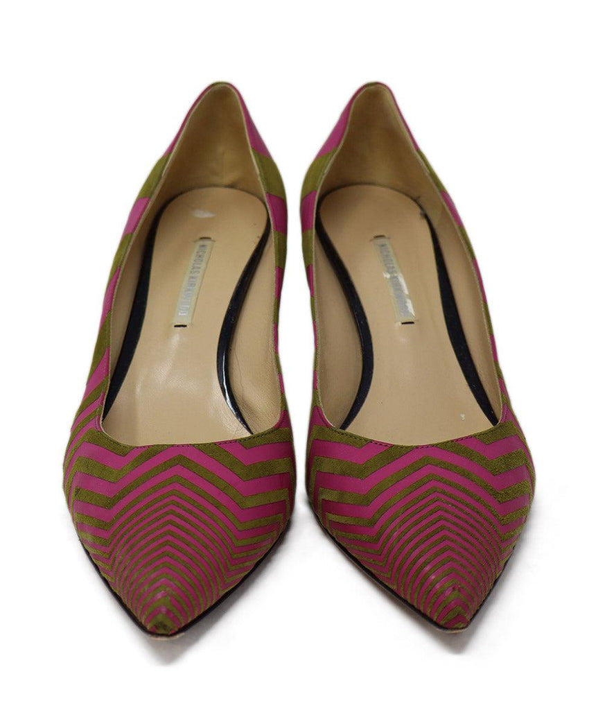 Nicholas Kirkwood Pink & Olive Leather Heels sz 8.5 - Michael's Consignment NYC