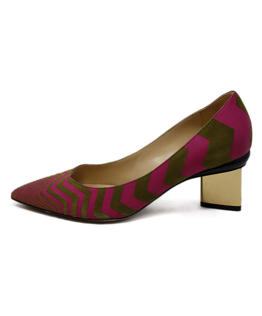 Nicholas Kirkwood Pink & Olive Leather Heels sz 8.5 - Michael's Consignment NYC