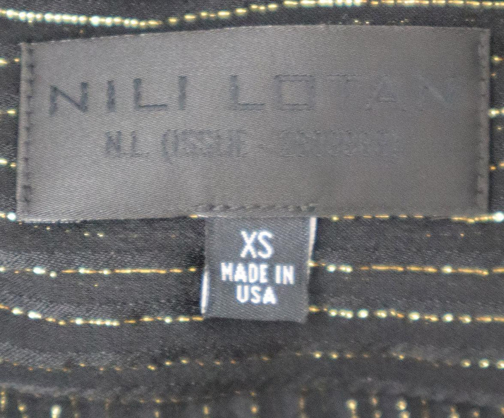 Nili Lotan Black & Gold Sheer Blouse sz 2 - Michael's Consignment NYC