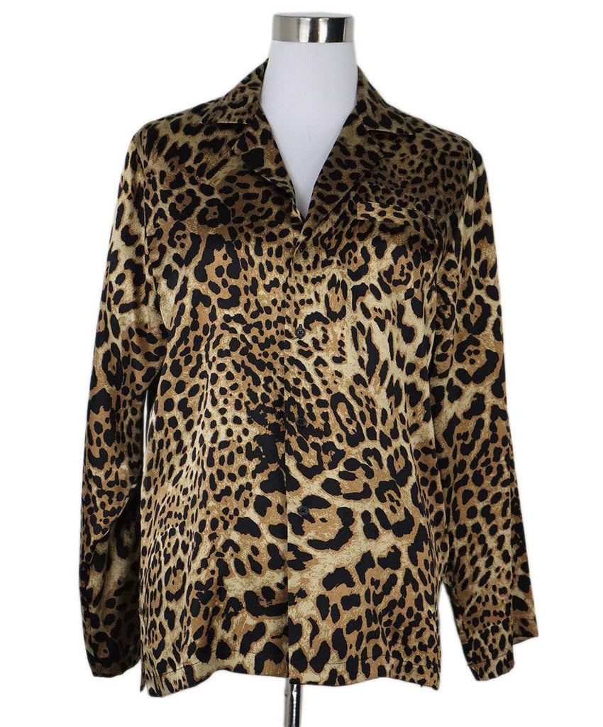 Nili Lotan Leopard Print Silk Blouse sz 4 - Michael's Consignment NYC
