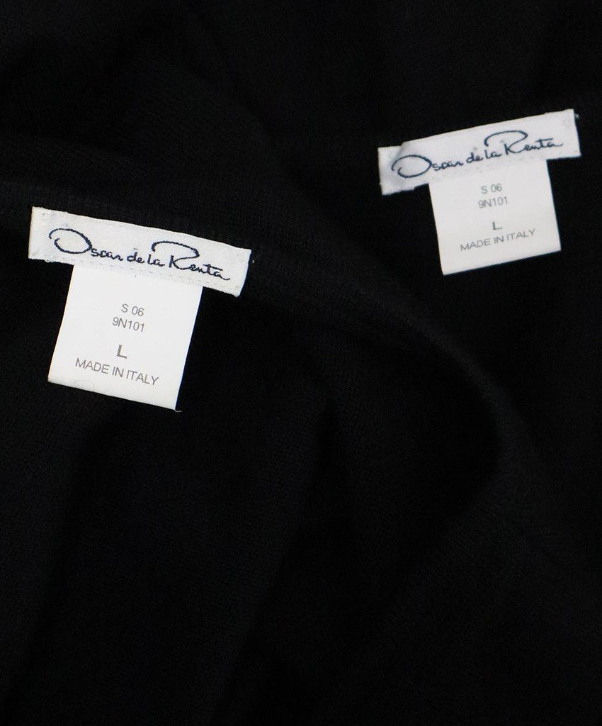Oscar De La Renta Black Cashmere Sweater Set sz 8 - Michael's Consignment NYC