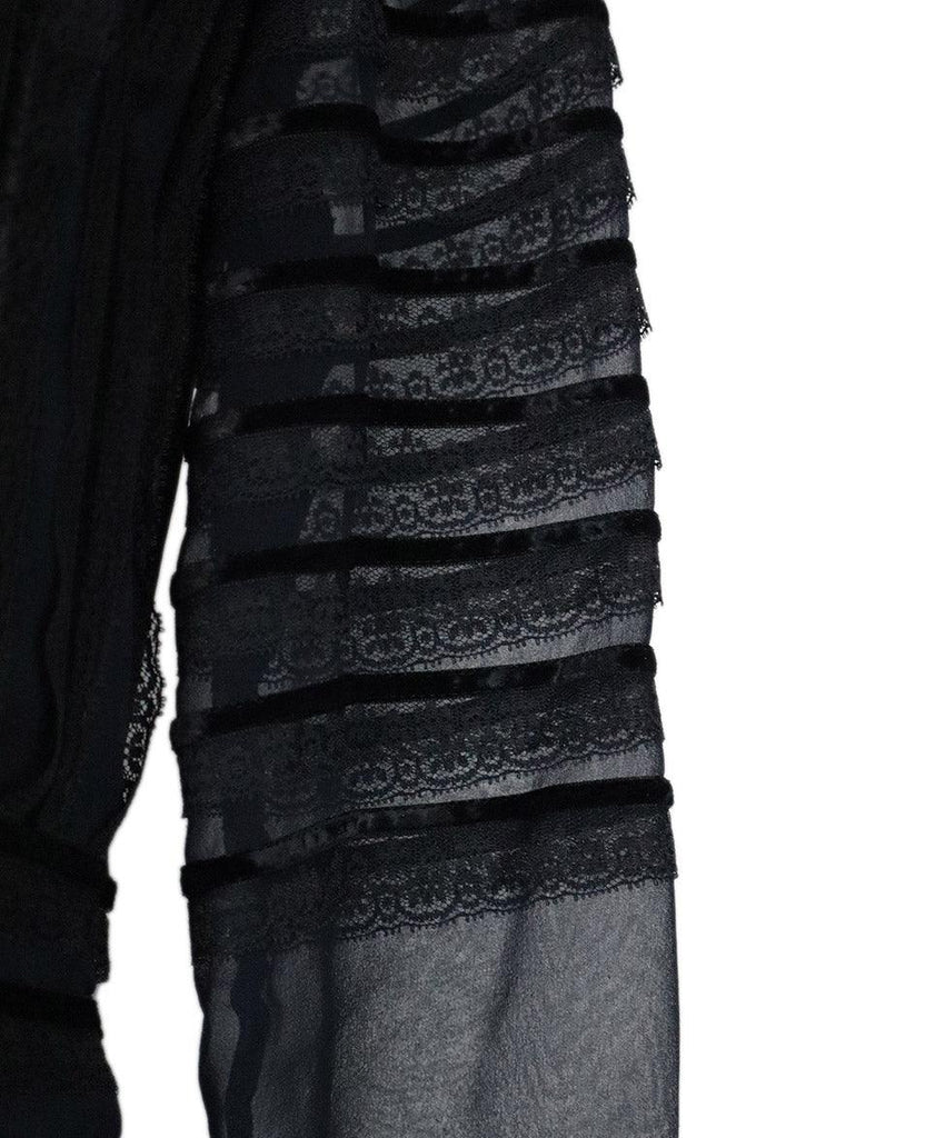 Oscar De La Renta Blue & Black Lace Dress sz 8 - Michael's Consignment NYC