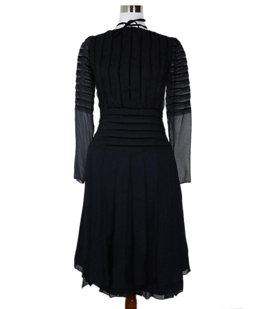 Oscar De La Renta Blue & Black Lace Dress sz 8 - Michael's Consignment NYC