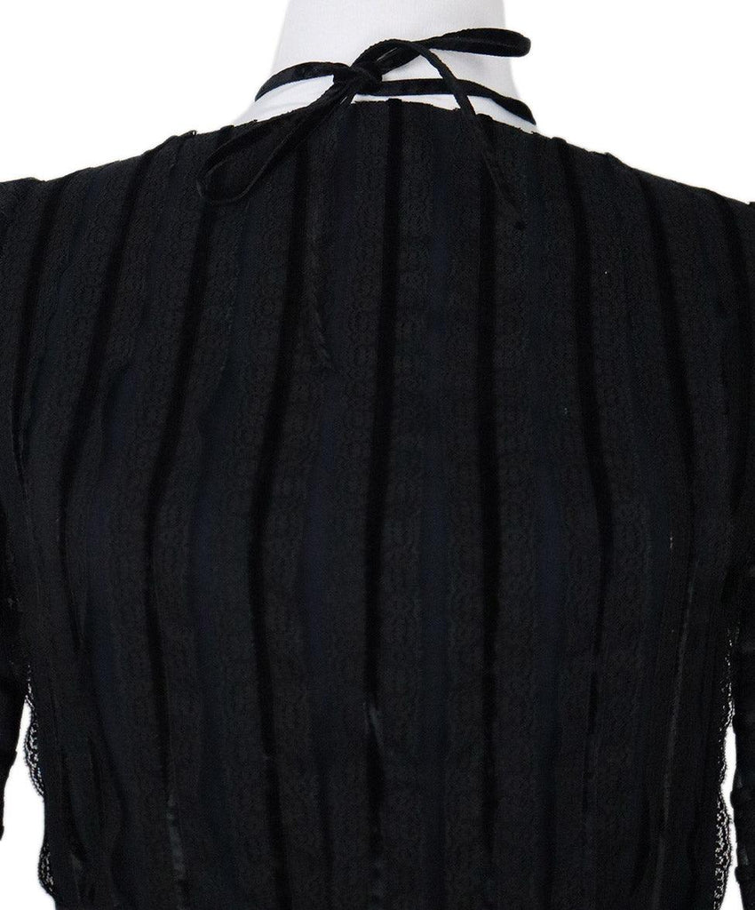 Oscar De La Renta Blue & Black Lace Dress sz 8 - Michael's Consignment NYC