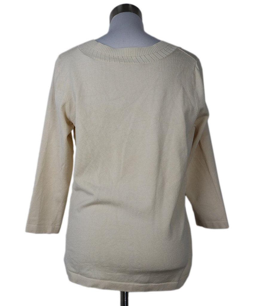 Oscar De La Renta Ivory Silk Sweater sz 8 - Michael's Consignment NYC
