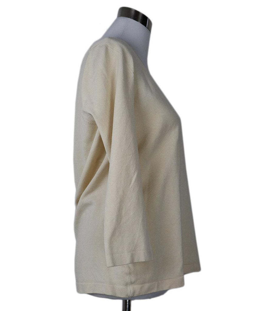 Oscar De La Renta Ivory Silk Sweater sz 8 - Michael's Consignment NYC