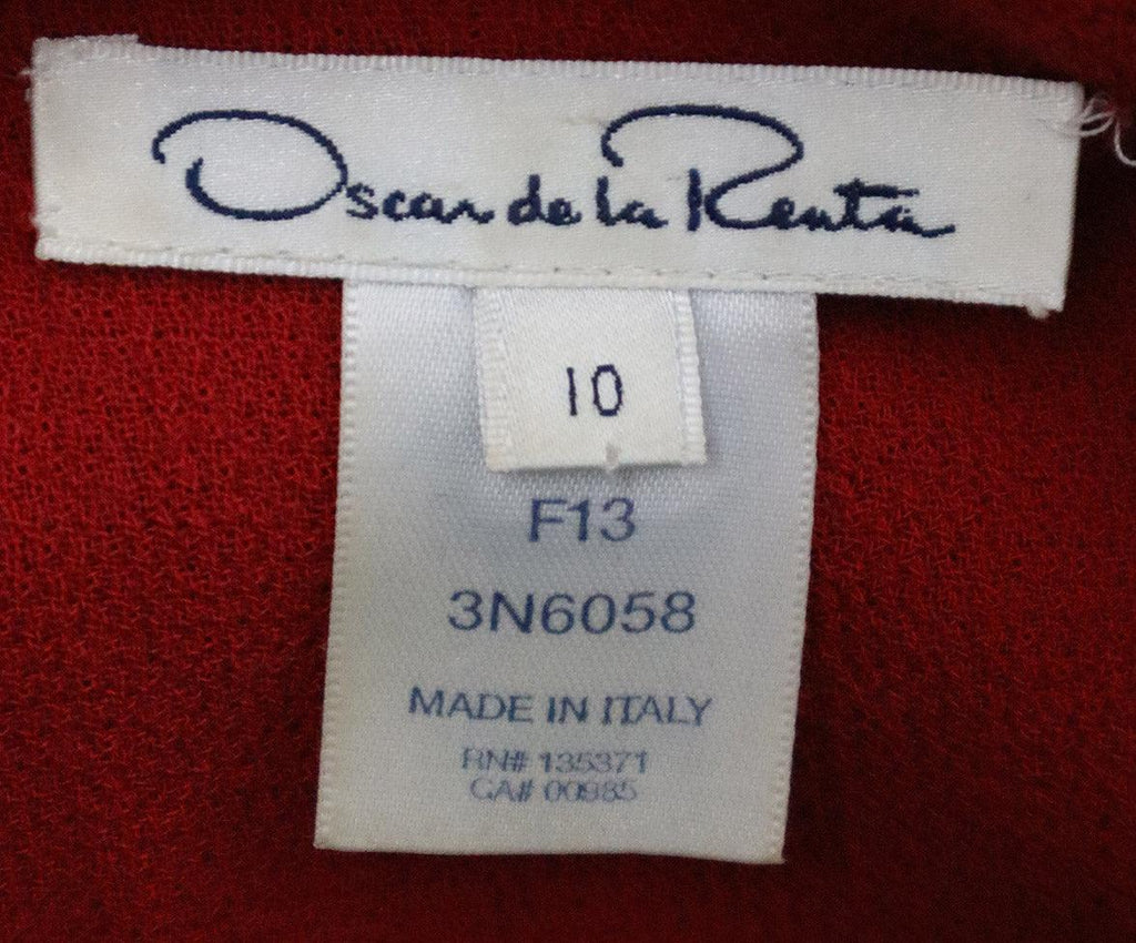 Oscar De La Renta Red Wool Dress sz 10 - Michael's Consignment NYC
