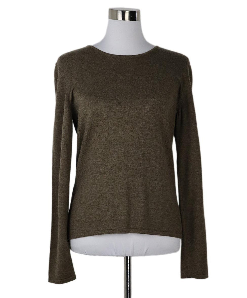 Oscar De La Renta Taupe Cashmere Sweater sz 8 - Michael's Consignment NYC