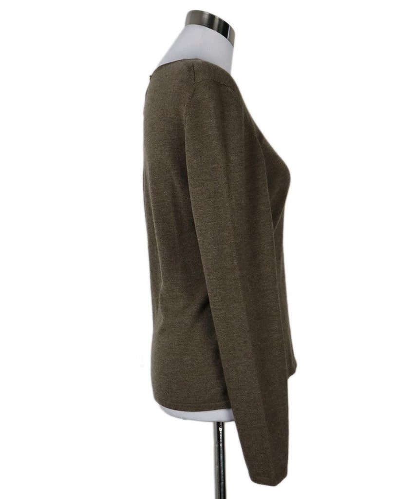 Oscar De La Renta Taupe Cashmere Sweater sz 8 - Michael's Consignment NYC