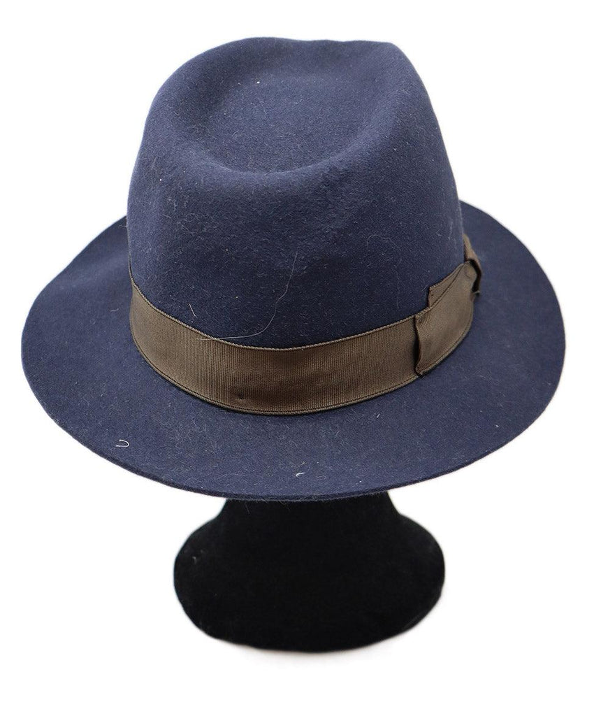 Paris Grey & Brown Trim Hat - Michael's Consignment NYC