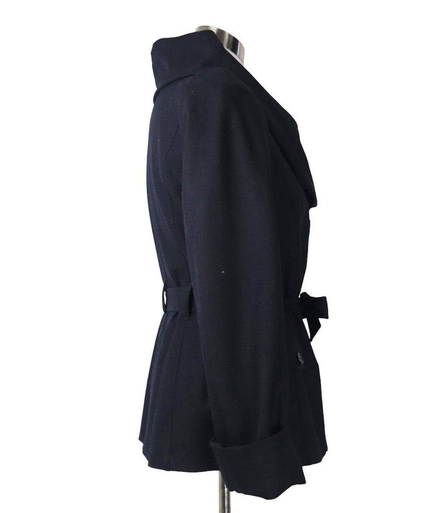 Pauw Navy Wool Coat w/ Belt sz 2 - Michael's Consignment NYC